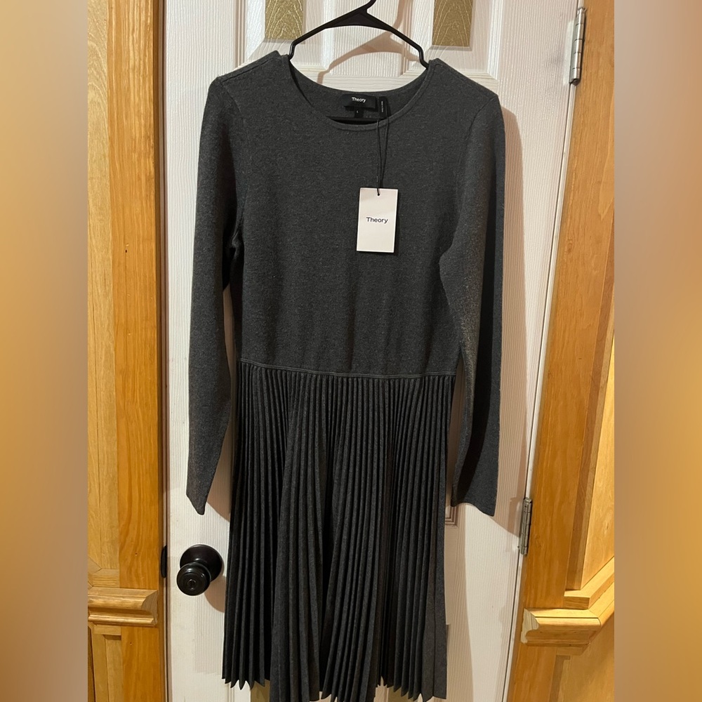Theory Dark Gray Long Sleeve Dress